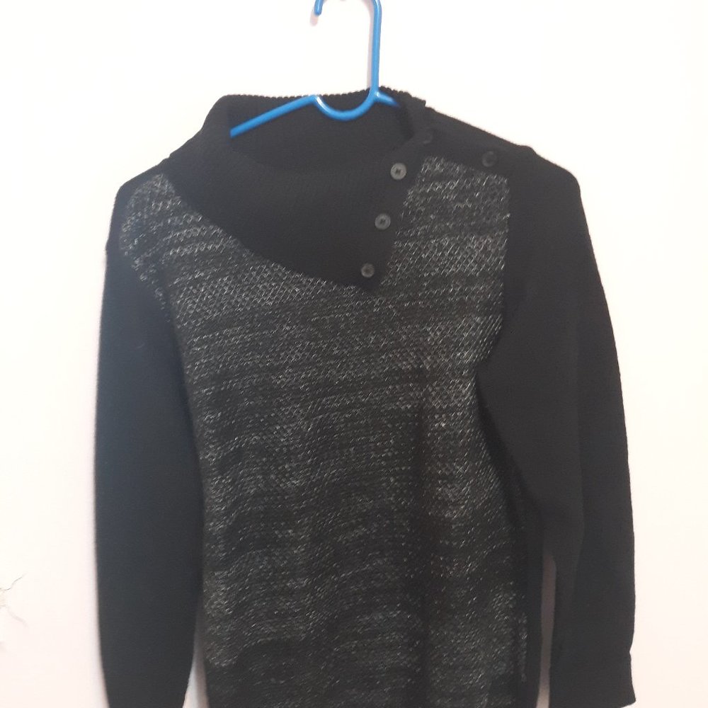 Black Tommy Hilfiger Sweater with Silver/Grey embellishments